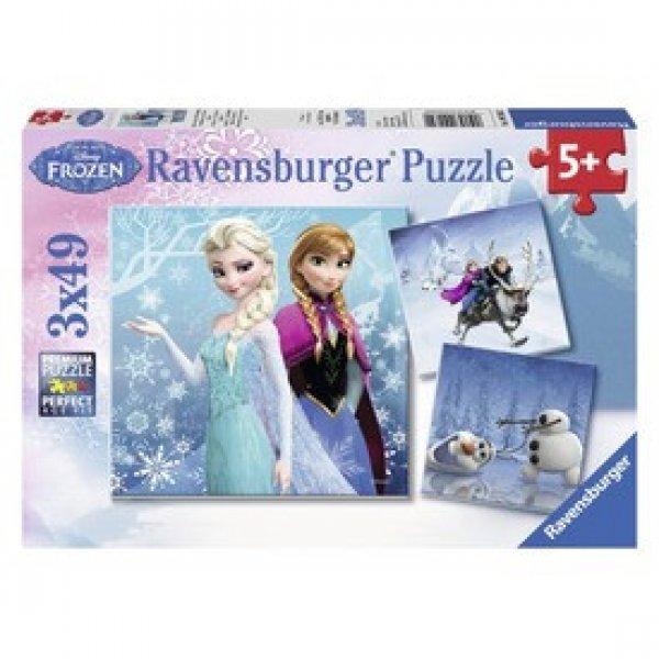 Ravensburger Jégvarázs jeges kaland 3 x 49 darabos puzzle
