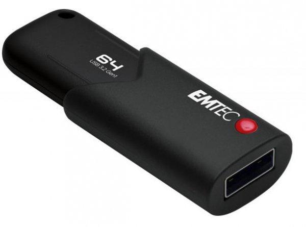 Pendrive, 64GB, USB 3.2, titkosított, EMTEC "B120 Click Secure"
