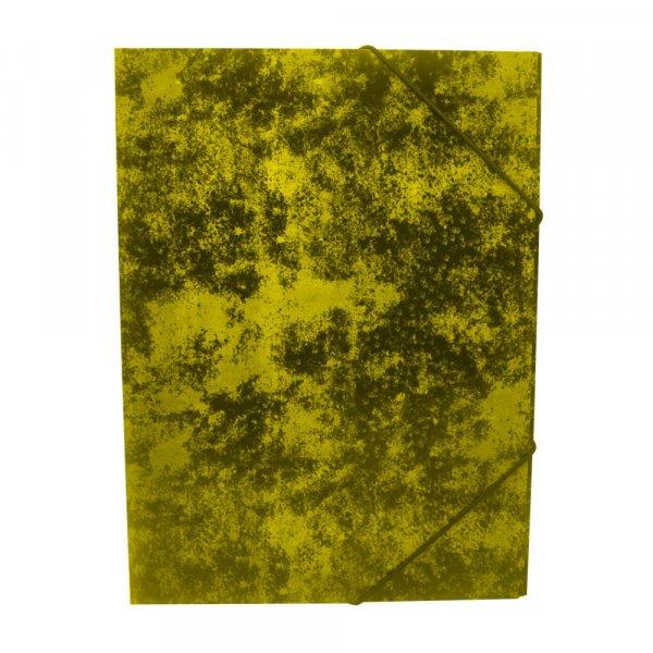 Gumis mappa A4, festett prespán mintás karton Bluering® sárga