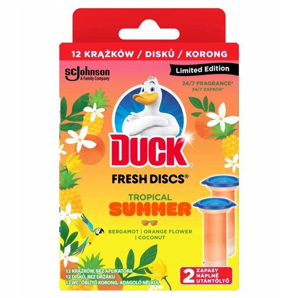 WC öbíltő korong zselés utántöltő 2 x 36 ml Fresh Discs Duck® Tropical
Summer