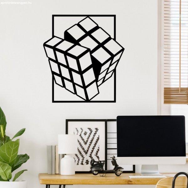 Rubik's Cube Fali fém dekoráció 64x69 Fekete