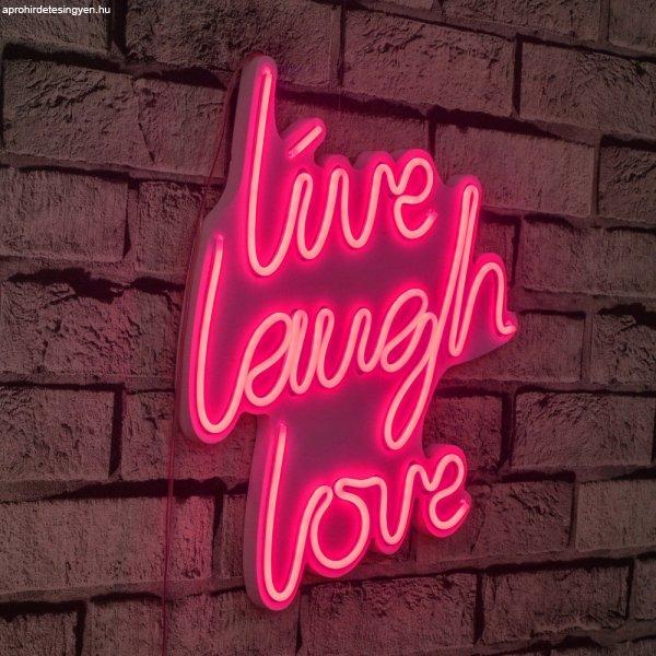 Live Laugh Love - Pink Dekoratív műanyag LED világítás 31x2x36 Rózsaszín