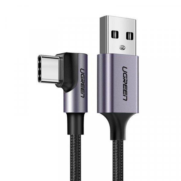 Szögletes USB-C kábel UGREEN US284, 3A, 3m (fekete)