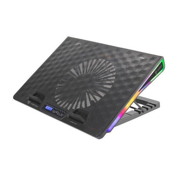 Vertux Notebook hűtőpad - ARCTIC (Max.: 17", állítható, 22dB, 18cm
venti, 8000rpm, 2xUSB 3.0, RGB LED, fekete)