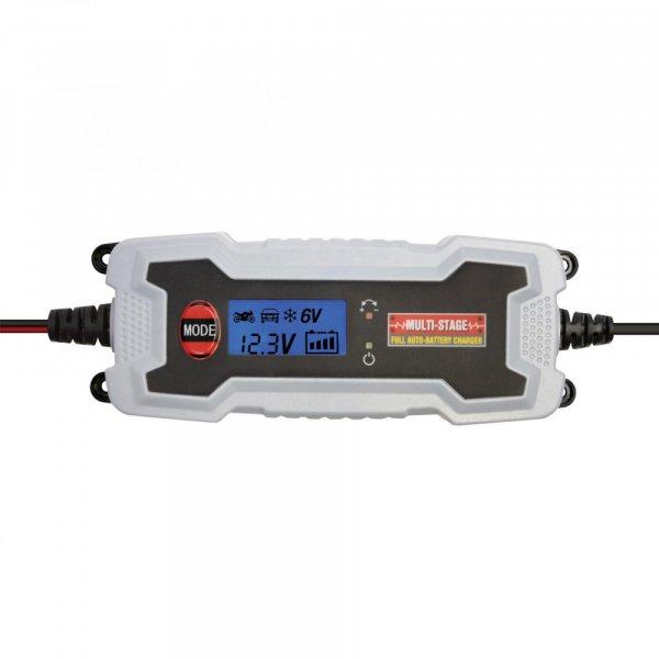SAL SMC 38 smart akkumulátortöltő, 6 - 12 V, 1,2 - 120 Ah, 0,8 - 3,8 A, smart
töltőprogram, feszültségmérő LCD