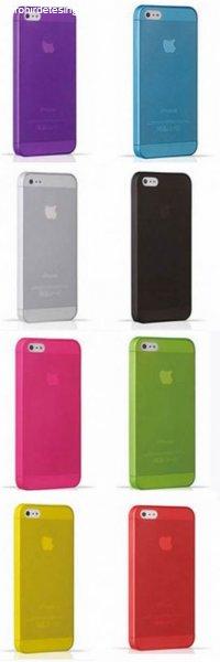 iPhone 5 5S SE telefontok vékony matt tok telefontok fólia flip hátlap
műanyag átlátszó színű