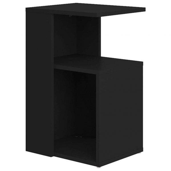 Fekete forgácslap kisasztal 36 x 30 x 56 cm