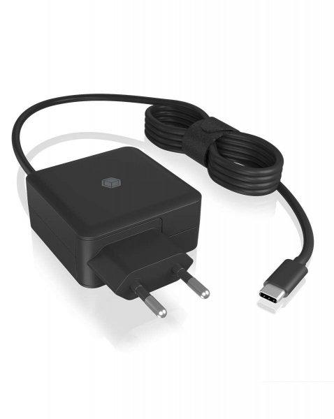 Icy Box Power Delivery USB-C Hálózati töltő - Fekete (65W)
