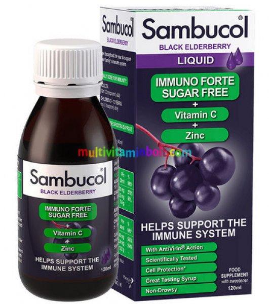 Sambucol Fekete Bodza szirup 120 ml, CUKORMENTES, megfázás enyhítése,
immunerősítés