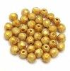 Cseh csiszolt goly gyngy - Chalk Gold Terracotta - 4mm
