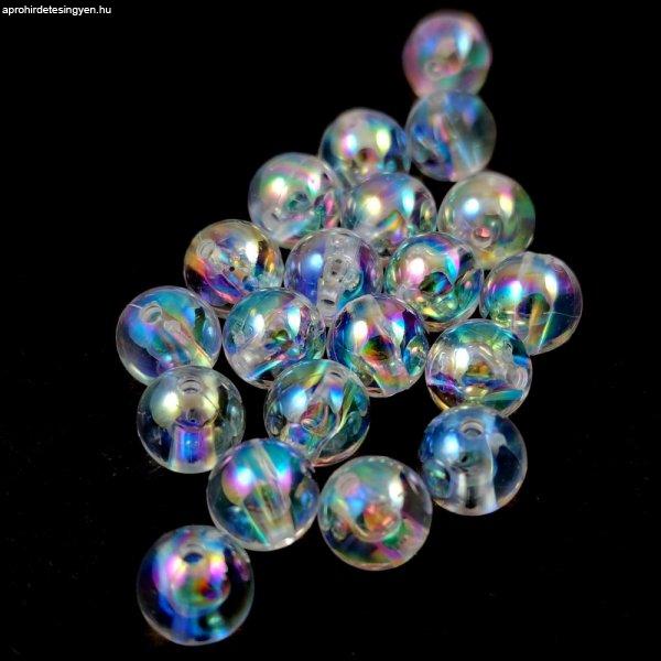 Műanyag gyöngy - golyó - kristály ab - 10mm - 10g