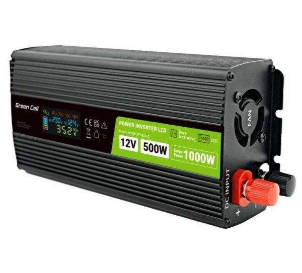 Green Cell INVGC12P500LCD Autós Inverter (12V / 500W)