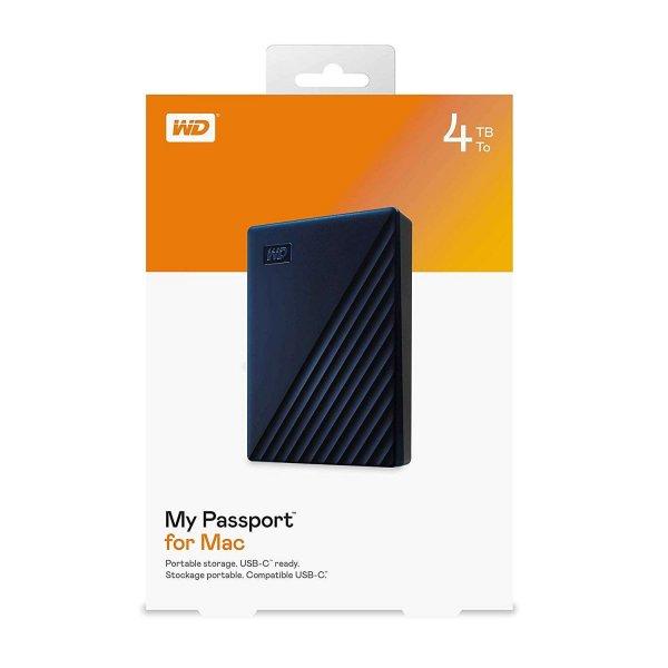 Western Digital 4TB My Passport for Mac USB 3.2 Gen 1 Külső HDD - Kék