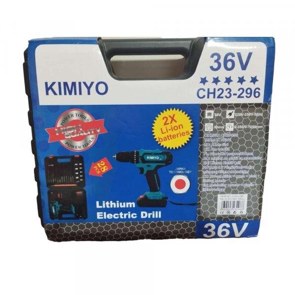 Kimiyo 36V akkus fúrógép 28 részes kiegészítő készlettel és 2 db
akkumulátorral -  CH23-296