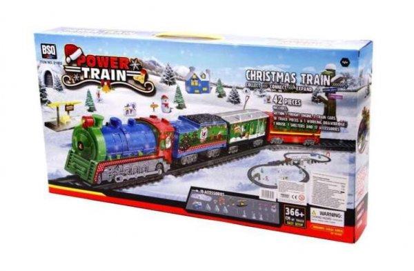 Power Train karácsonyi vonat készlet 366cm