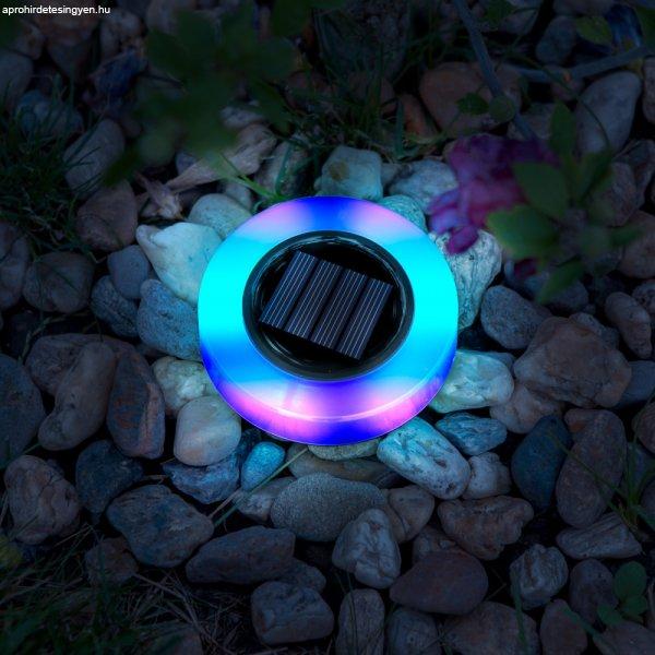 LED-es leszúrható szolár lámpa - kör alakú - RGB színes LED - 105 x 128
mm