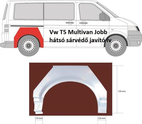 Vw T5 Multivan Jobb hátsó sárvédő javító ív