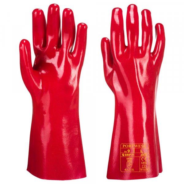 Portwest A435 PVC hosszú szárú védőkesztyű 35 cm, piros XL