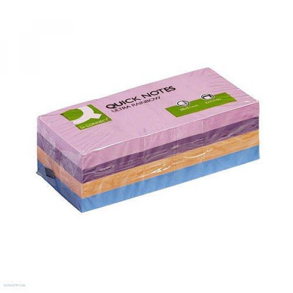 Öntapadós jegyzettömb 38 x 51 mm rainbow pack ultra 12 x 100 lap Q-Connect
KF02516