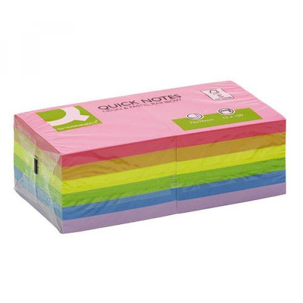 Öntapadós jegyzettömb 76x76mm 12x100lap Q-CONNECT KF10959 neon/pasztell
rainbow mix 