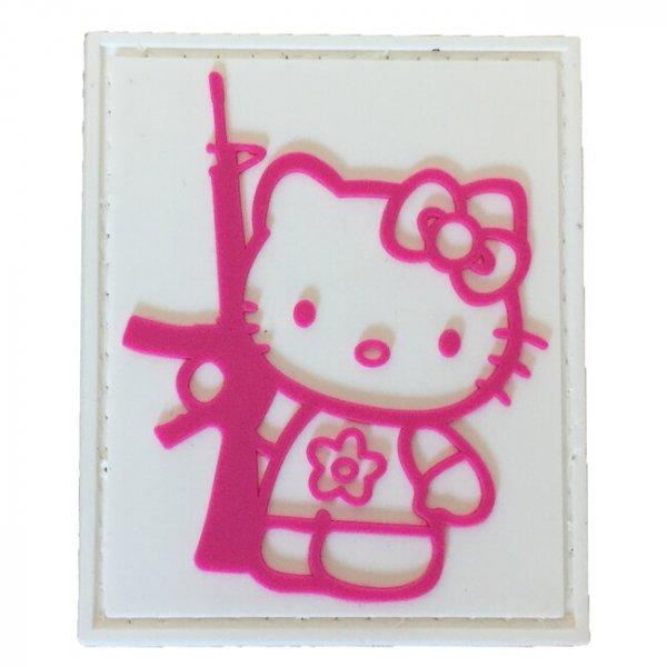 WARAGOD Tactical Kitty with gun PVC rátét