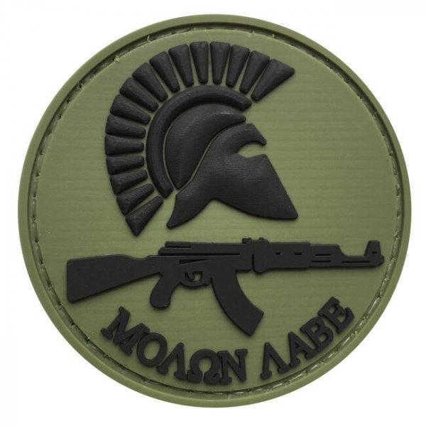 WARAGOD FELVARRÓ Round Molon Labe with Rifle PVC Patch OD Green and Black