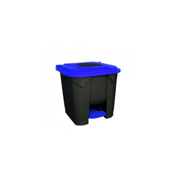 Szemetes kuka pedálos műanyag 30 literes fekete/kék UP200K