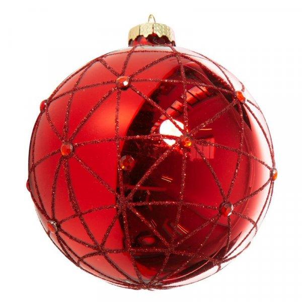 125b üveg karácsonyfa gömb Piros 10 cm