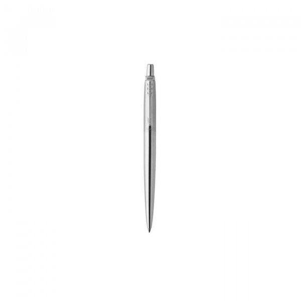 Golyóstoll, 0,7 mm, nyomógombos, ezüst színű klip, rozsdam. acél tolltest,
PARKER "Royal Jotter", kék