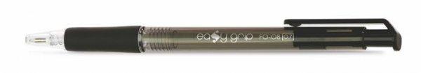 Golyóstoll, 0,4 mm, nyomógombos, FLEXOFFICE "EasyGrip", fekete