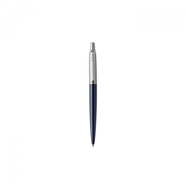Golyóstoll, 0,7 mm, ezüst színű klip, royal kék tolltest, PARKER,
"Royal Jotter", kék