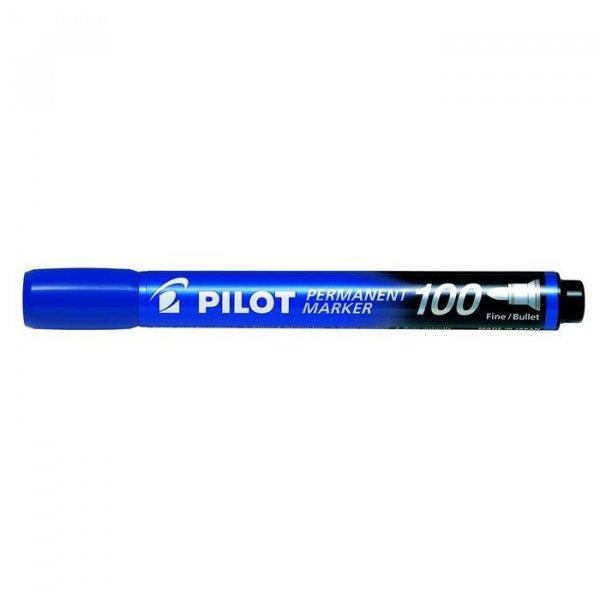 Alkoholos marker, 1-4,5 mm, kúpos, PILOT "Permanent Marker 100", kék