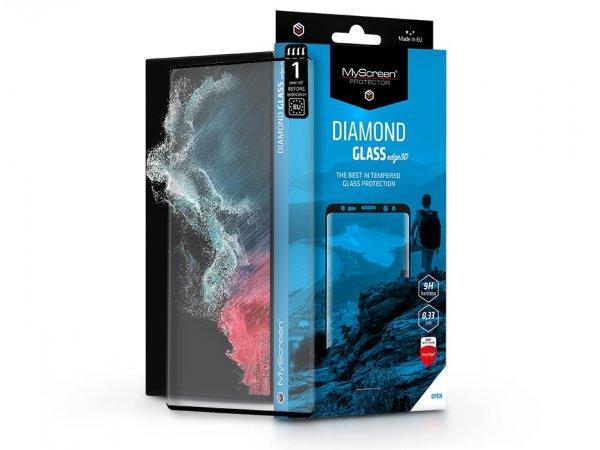 Samsung S908B Galaxy S22 Ultra 5G edzett üveg képernyővédő fólia ívelt
kijelzőhöz - MyScreen Protector Diamond Glass Edge3D - fekete