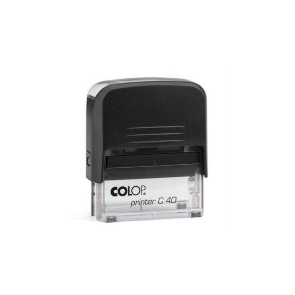 Bélyegző C40 Printer Colop átlátszó fekete ház/fekete párna