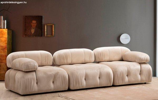 Bubble 3 Seater ( L1-O1-1R) - Velvet 3 Személyes kanapé 288x95x75 Krém
