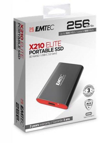 SSD (külső memória), 256GB, USB 3.2, 500/500 MB/s, EMTEC "X210"