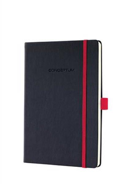 Jegyzetfüzet, exkluzív, A5, kockás, 97 lap, keményfedeles, SIGEL
"Conceptum Red Edition", fekete-piros