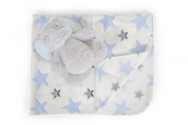 Cangaroo Ajándékdobozos plüss takaró (90x75 cm) - Plüss elefánt játékkal
- Kék csillagok
