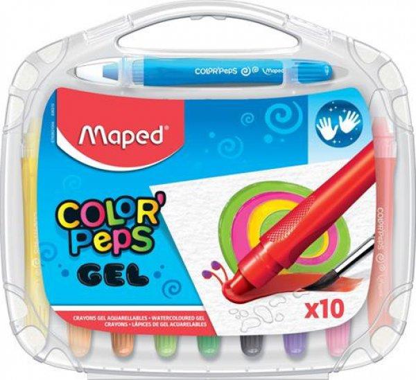 Zsírkréta, kitekerhető, MAPED "Color'Peps GEL", 10
különböző szín