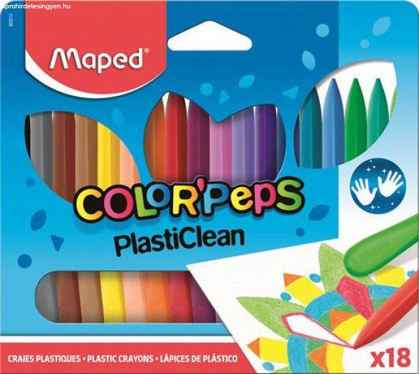 Zsírkréta, MAPED "Color'Peps" PlastiClean, 18 különböző
szín
