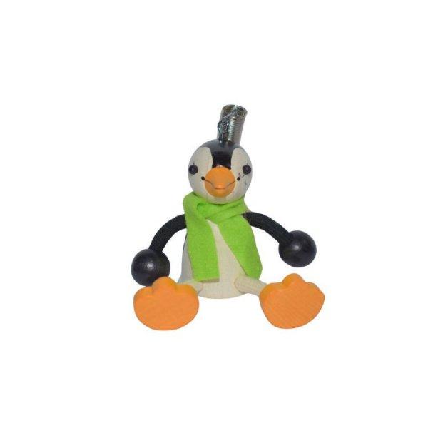 Rugós figura - pingvin zöld sálban