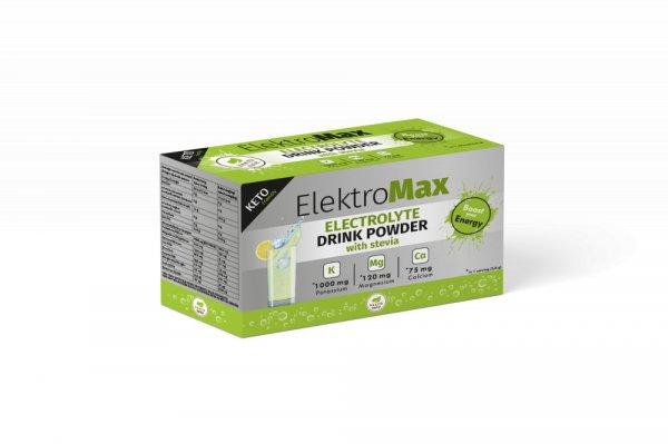 Health Market ELEKTROMAX Citrus ízű elektrolit italpor ásványi anyagokkal,
steviával, 30 tasak