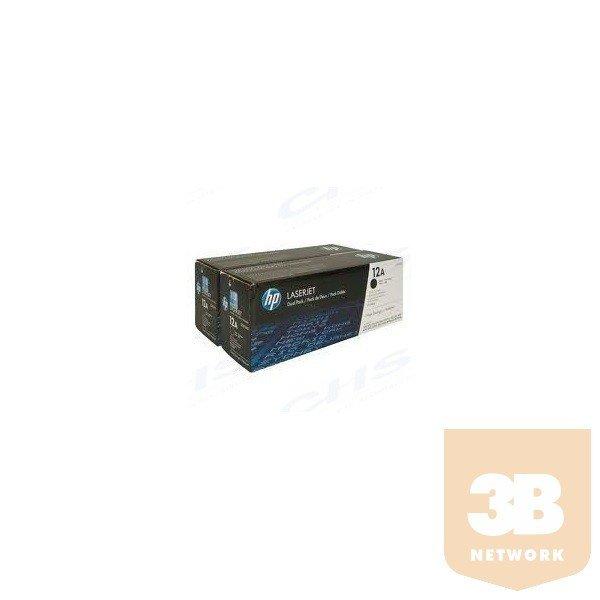HP Toner No12A, LaserJet, Q2612AD, 2 x 2000oldal, FEKETE. Dual Pack