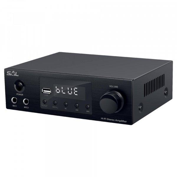 SAL BTA 250 sztereó multimédia erősítő, 2x50 Wmax / 4-8 Ohm, BT, FM
rádió, USB, AUX