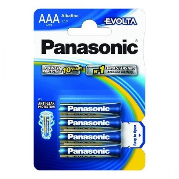 elem PANASONIC EVOLTA 1,5 V alkáli AAA szupertartós (4db)