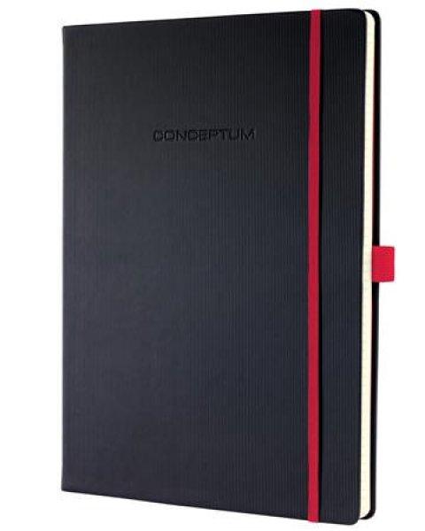 Jegyzetfüzet, exkluzív, A4, kockás, 97 lap, keményfedeles, SIGEL
"Conceptum Red Edition", fekete-piros