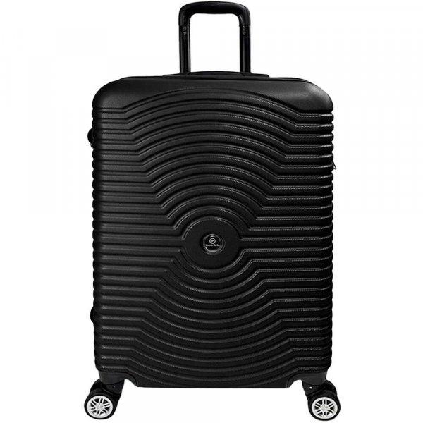 Quasar & Co., Utazási bőrönd nagy, Model Air Circle, ABS, 4 kerék, 77 x 52 x
31 cm, 100 L, fekete