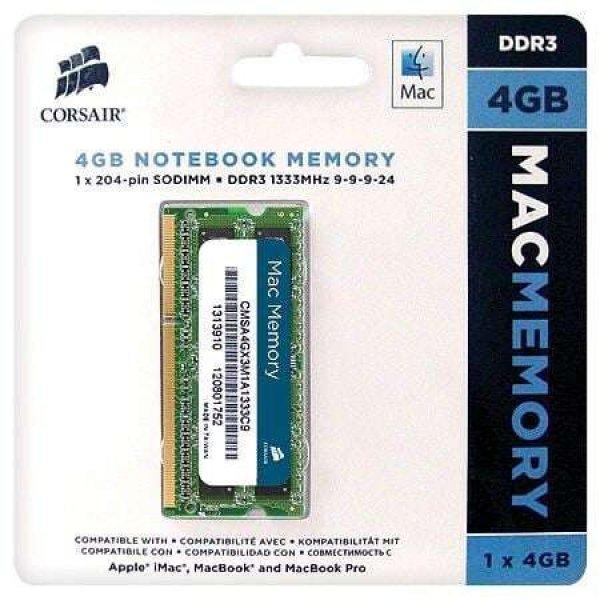 4GB 1333MHz DDR3 MAC Notebook RAM Corsair (CMSA4GX3M1A1333C9)