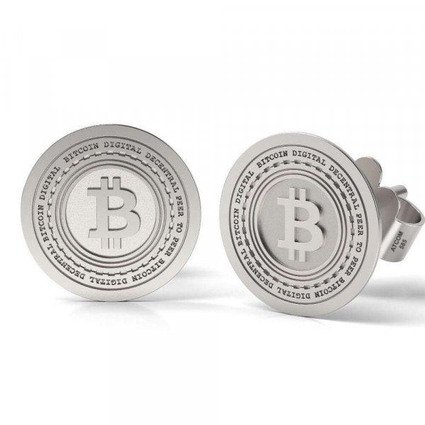 Bitcoin modell ezüst fülbevaló