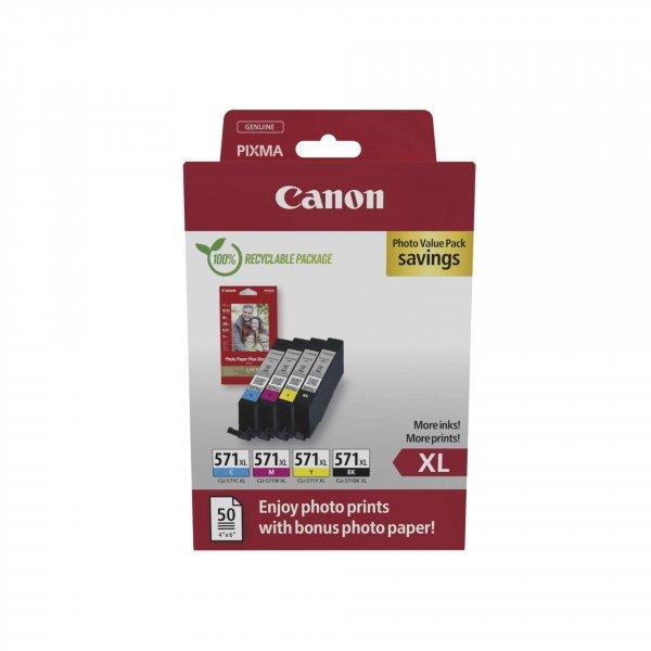 Canon CLI-571 XL Eredeti Tintapatron Multipack + Fotópapír